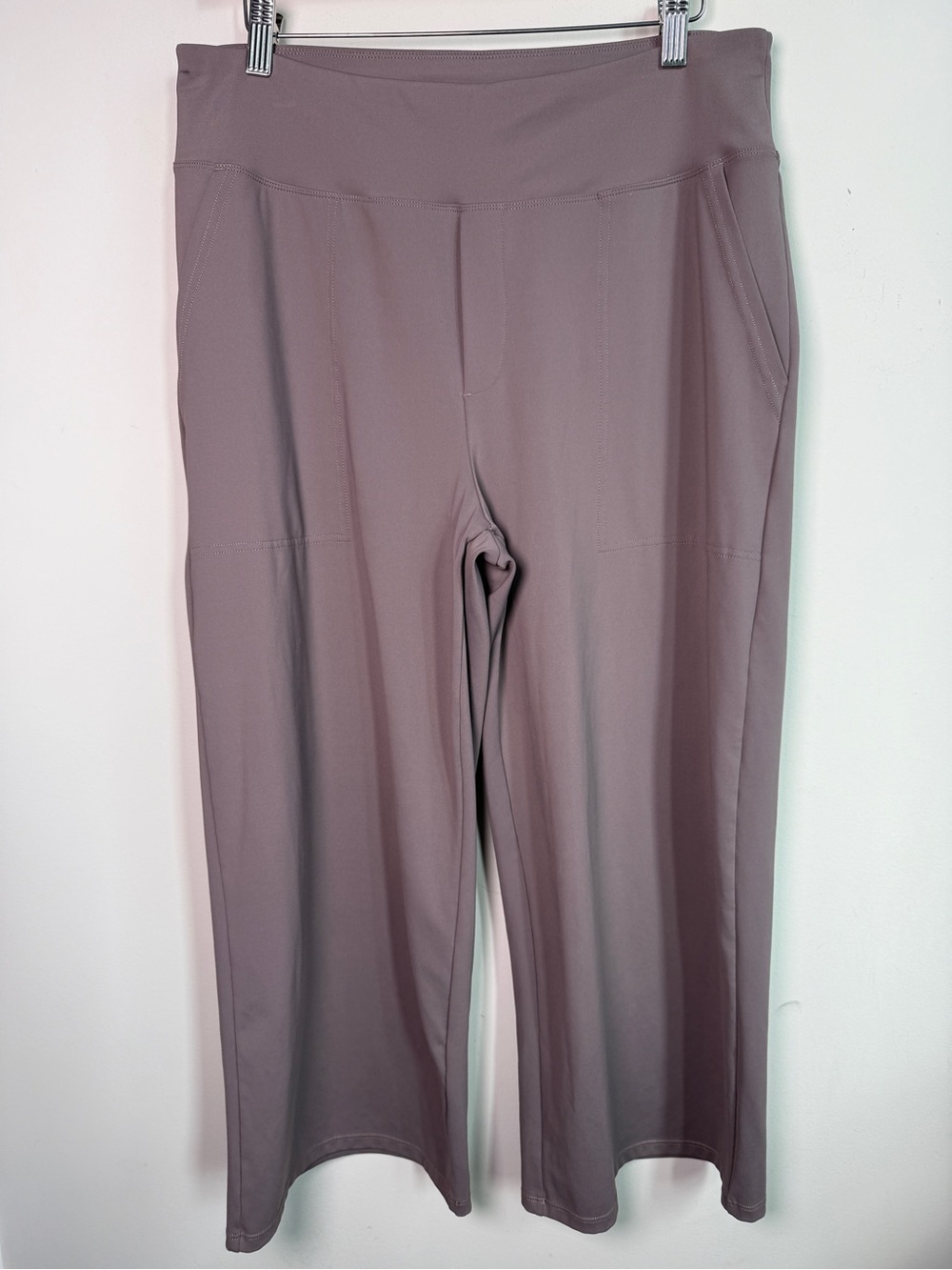 G4Free Wide Leg Crop Pants Taupe Athleisure Business Casual Sz XL